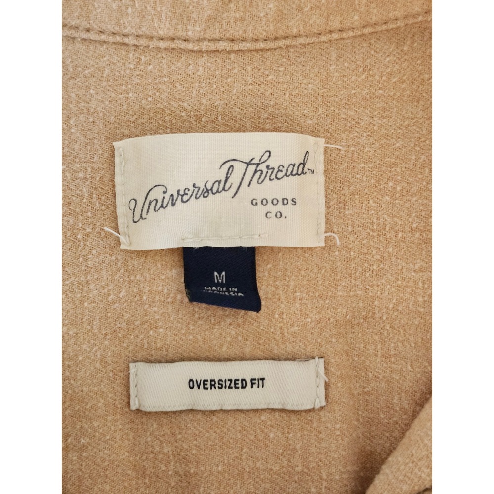 Universal Thread Oversized Button Up ‎  Women's Medium Beige 100% Cotton Shacket - Picture 5 of 8